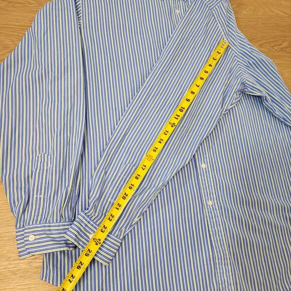 Polo Ralph Lauren 2XLT Classic Fit Blue Striped Button Down Shirt Green Pony - Picture 6 of 14